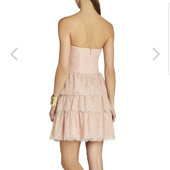 BCBGMAXAZRIA Lilah Tiered-Lace Strapless Dress - Picture 3 of 6